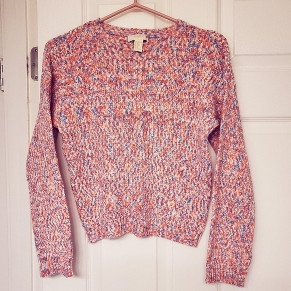 ⭐️FOREVER 21 PINK SPACE DYE KNIT SWEATER LONG SLEEVES PULLOVER GIRLS SIZE 14 - Picture 1 of 5